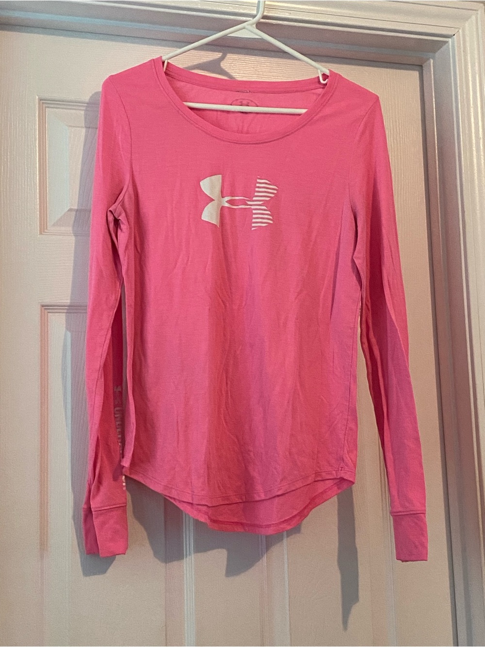 Under Armour Hot Pink Long Sleeve Logo Shirt